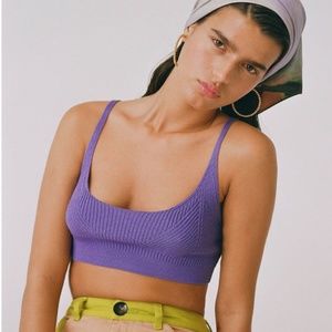 Paloma Wool Waloma Knit Crop Top Lilac Purple S